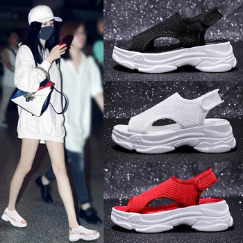 Women's sandals 2019 summer brand new mesh thick-soled casual sports shoes flat bottom breathable soft bottom fish mouth sandals
Women's sandals 2019 summer brand new mesh thick-soled casual sports shoes flat bottom breathable soft bottom fish mouth sandals
