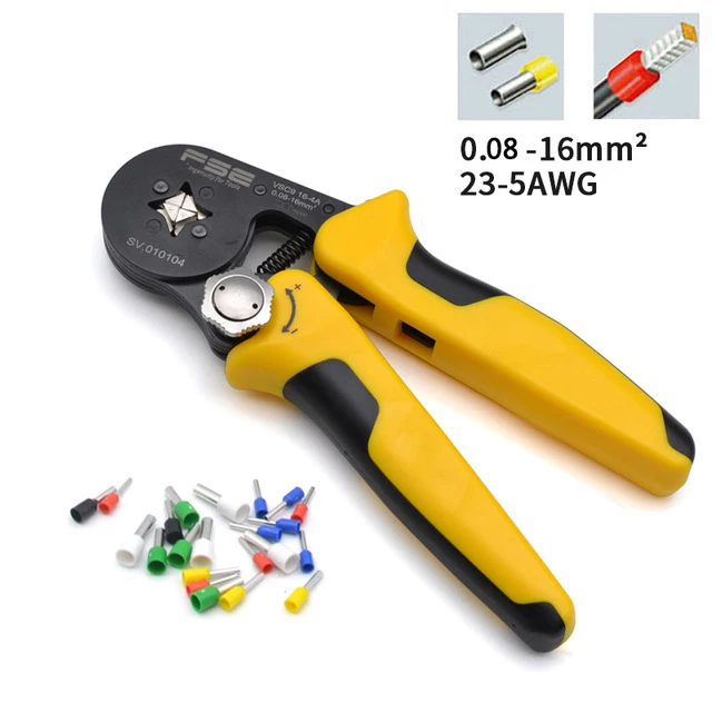 VSC9-16-4A 0.08-16mm^2 23-5AWG Adjustable Precise Crimp Pliers Tube Bootlace Terminal Crimping Hand Tool HSC9-16-4A
VSC9-16-4A 0.08-16mm^2 23-5AWG Adjustable Precise Crimp Pliers Tube Bootlace Terminal Crimping Hand Tool HSC9-16-4A