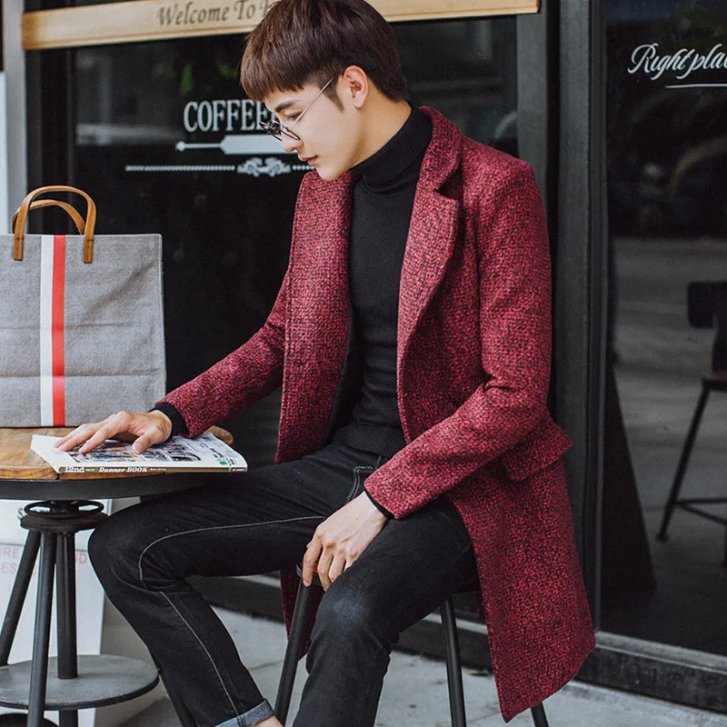 Fashion Slim Long Coat for Men Long Sleeve Turn Down Collar Wool Coat and Jacket Single Breasted Men Clothes 2018
Fashion Slim Long Coat for Men Long Sleeve Turn Down Collar Wool Coat and Jacket Single Breasted Men Clothes 2018