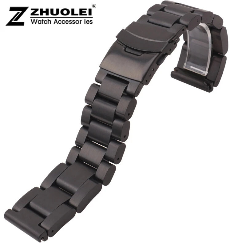 Watch Strap 22mm 24mm 26mm New Men Heavy Black Brushed Stainless Steel Watchbands Bracelets Double Lock Watch buckle Watch Clasp
Watch Strap 22mm 24mm 26mm New Men Heavy Black Brushed Stainless Steel Watchbands Bracelets Double Lock Watch buckle Watch Clasp