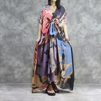 2019 Summer Women Vintage Printed V-neck Loose Long Dress Lace Purple Short Sleeve Floor-length Dresses XL-01
2019 Summer Women Vintage Printed V-neck Loose Long Dress Lace Purple Short Sleeve Floor-length Dresses XL-01