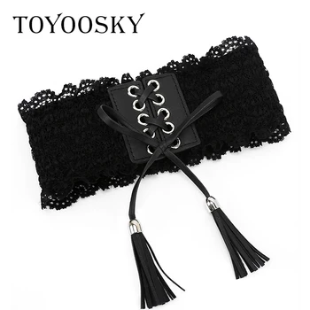 2018 New Arrival Designer Simple Elastic Corset Lace Women Wide Belt with tassel Elegant belts for women HighQuality Girdle Belt
2018 New Arrival Designer Simple Elastic Corset Lace Women Wide Belt with tassel Elegant belts for women HighQuality Girdle Belt