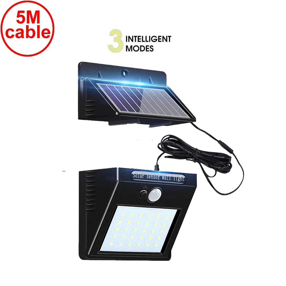 30 led 500lm solar light split mount pIR motion senser 5M cable street wall lamp for garage stair yard patio weatherproof 3 mode
30 led 500lm solar light split mount pIR motion senser 5M cable street wall lamp for garage stair yard patio weatherproof 3 mode