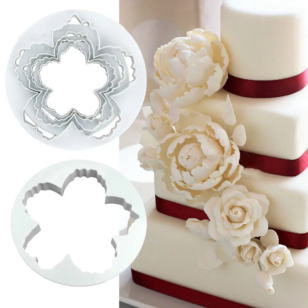 4Pcs Peony Flower Petal Shape Plastic Cutter Cake Press Mold Fondant Sugarcraft Chocolate Paste Icing Decoration Baking Tool
4Pcs Peony Flower Petal Shape Plastic Cutter Cake Press Mold Fondant Sugarcraft Chocolate Paste Icing Decoration Baking Tool