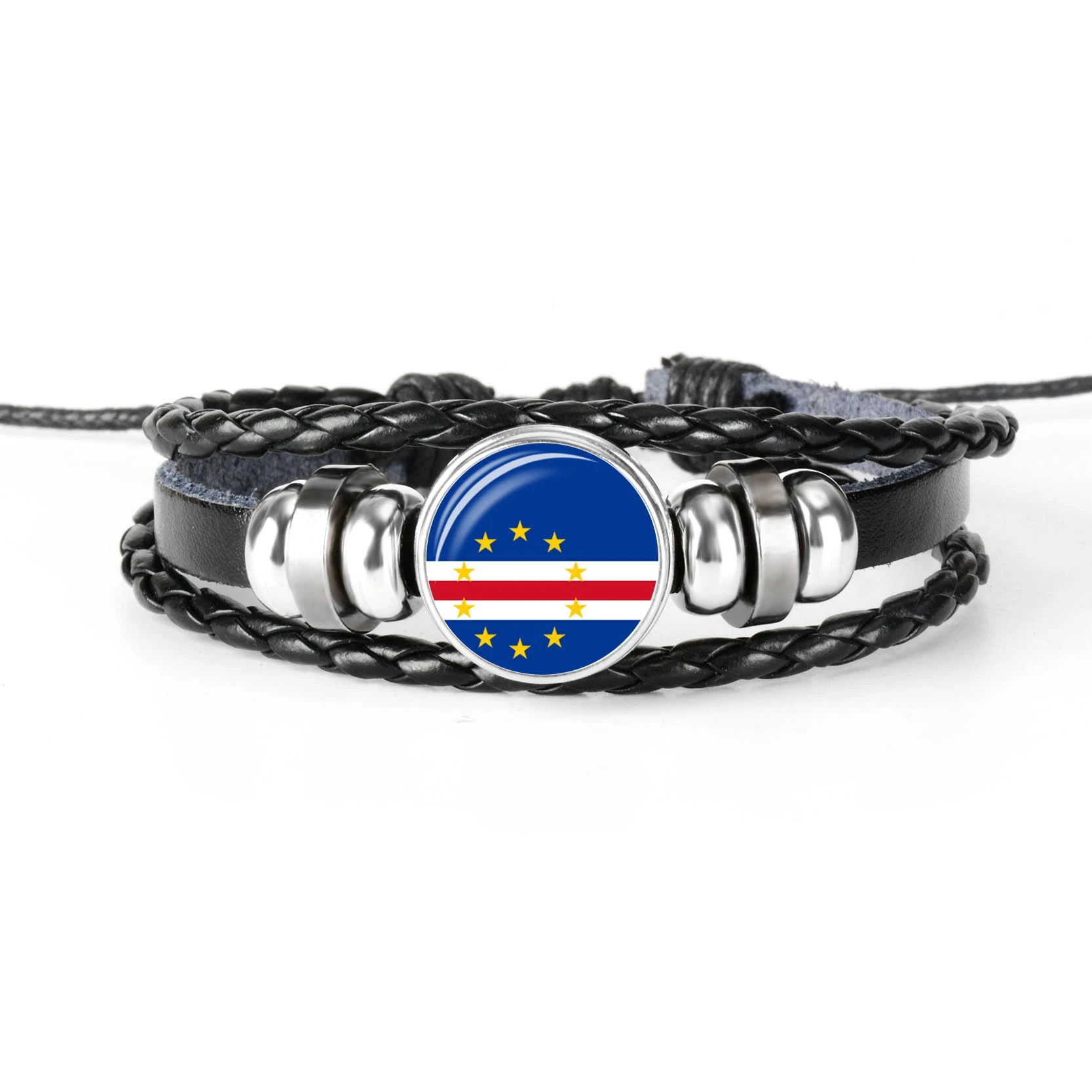 GiftJewelryShop Silver Plated Guatemala Flag Photo Heart Charm Beads Bracelets European Bracelets
