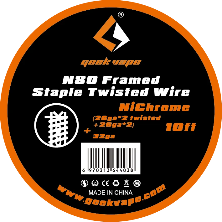 original GeekVape N80 Framed Staple twisted wire (26ga*2 twisted+26ga*2)+32ga for vape tank ecig accessory
original GeekVape N80 Framed Staple twisted wire (26ga*2 twisted+26ga*2)+32ga for vape tank ecig accessory