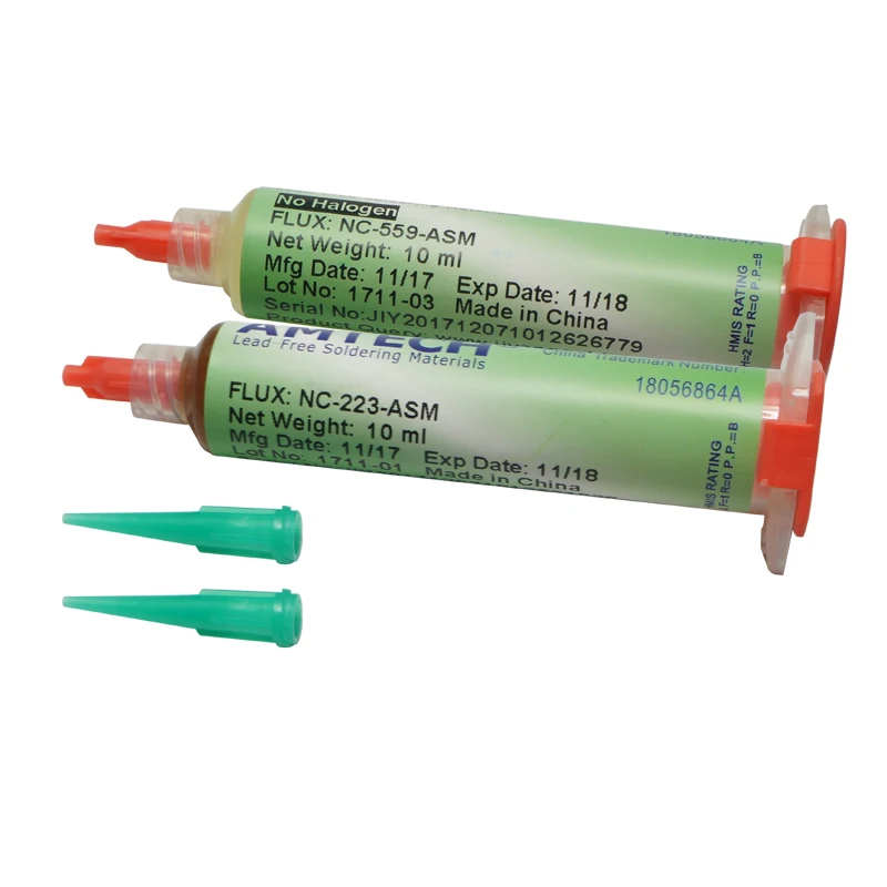 

2 pcs/lot Original Amtech NC-559-ASM NC-223-ASM 10ML 10cc Solder Flux Soldering Paste with free Needles