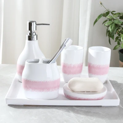 5pcs-6pcs ceramic bathroom set/bathroom supplies european-style minimalist toothbrush holder plastic tray bathroom accessories
5pcs-6pcs ceramic bathroom set/bathroom supplies european-style minimalist toothbrush holder plastic tray bathroom accessories