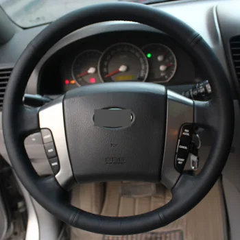 Puou Black Leather DIY Hand-stitched Car Steering Wheel Cover for Old Kia Sorento 2004-2008 Free shipping
Puou Black Leather DIY Hand-stitched Car Steering Wheel Cover for Old Kia Sorento 2004-2008 Free shipping