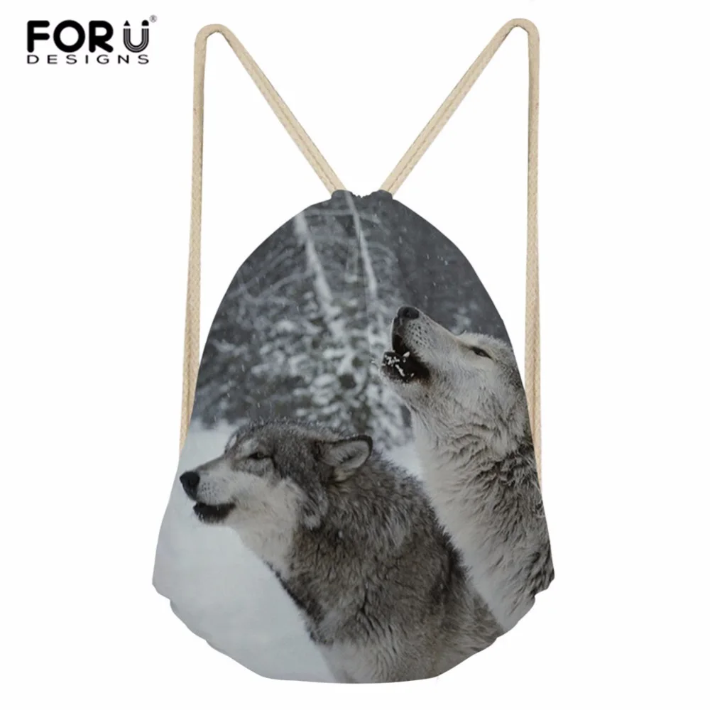 FORUDESIGNS Women's Small School Bag Wolf Husky Pattern Schoolbag Casual Drawstring Bags For Girls Boys Dropshipping Customized
FORUDESIGNS Women's Small School Bag Wolf Husky Pattern Schoolbag Casual Drawstring Bags For Girls Boys Dropshipping Customized