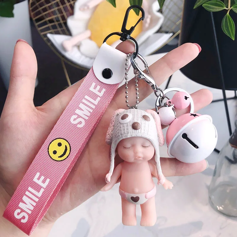 Cartoon Cute Elf Doll Sleeping Baby Keychain Wrist Band Bells Key Ring Women Car Bag Charm Pendant Key Chains Trinket Porte Clef
Cartoon Cute Elf Doll Sleeping Baby Keychain Wrist Band Bells Key Ring Women Car Bag Charm Pendant Key Chains Trinket Porte Clef