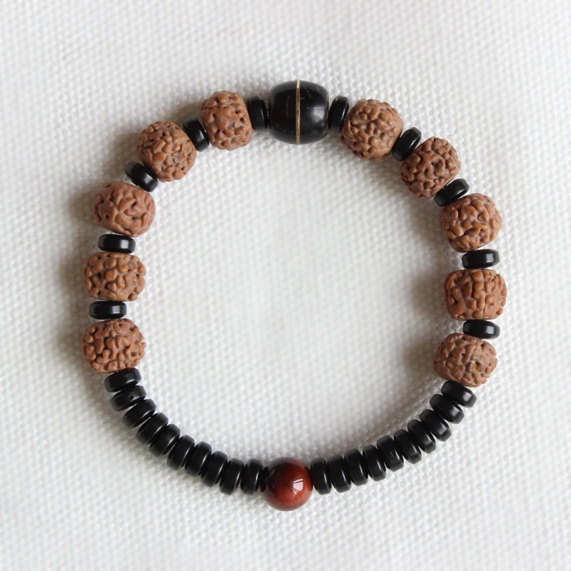 Wholesale Ethnic Natural Coconut shell With Rudraksha Tiger eye Beads Bracelet Unisex Healthy Jewelry Tibetan Stretch Bracelet
Wholesale Ethnic Natural Coconut shell With Rudraksha Tiger eye Beads Bracelet Unisex Healthy Jewelry Tibetan Stretch Bracelet