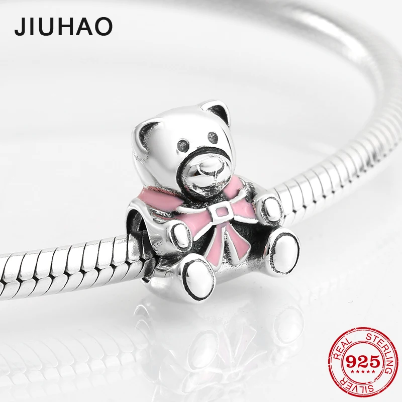 Valentine's Day gift Pink bow tie bear 925 Sterling Silver beads Fit Original Pandora Charm Bracelet Jewelry making
Valentine's Day gift Pink bow tie bear 925 Sterling Silver beads Fit Original Pandora Charm Bracelet Jewelry making