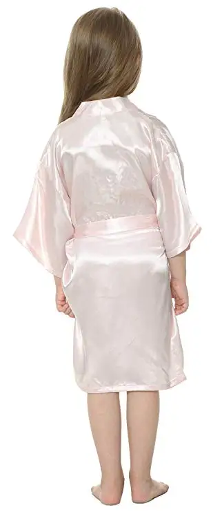Kids Solid Satin Rayon Kimono Robe Bridesmaid Solid Bathrobe Children Nightgown Sleepwear Dressing Gown Kids Solid Satin Rayon Kimono Robe Bridesmaid Solid Bathrobe Children Nightgown Sleepwear Dressing Gown