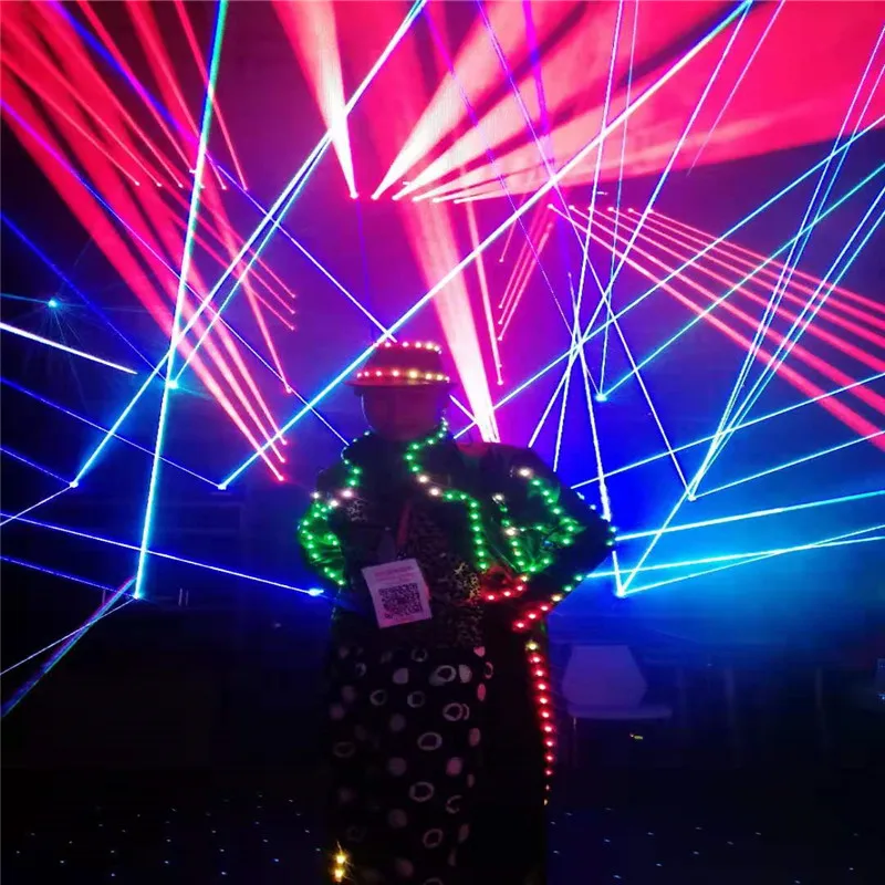 M62 Party dance dj wears colorful led costumes luminous light performance weras clothes robot men MJ show outfits glowing hats
M62 Party dance dj wears colorful led costumes luminous light performance weras clothes robot men MJ show outfits glowing hats