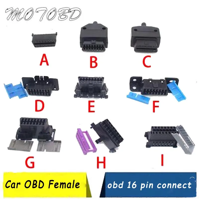 16pin obd2 разъем OBD2 OBD 2 16Pin женский угловой гнездо для провода "Мама" obd ii адаптер