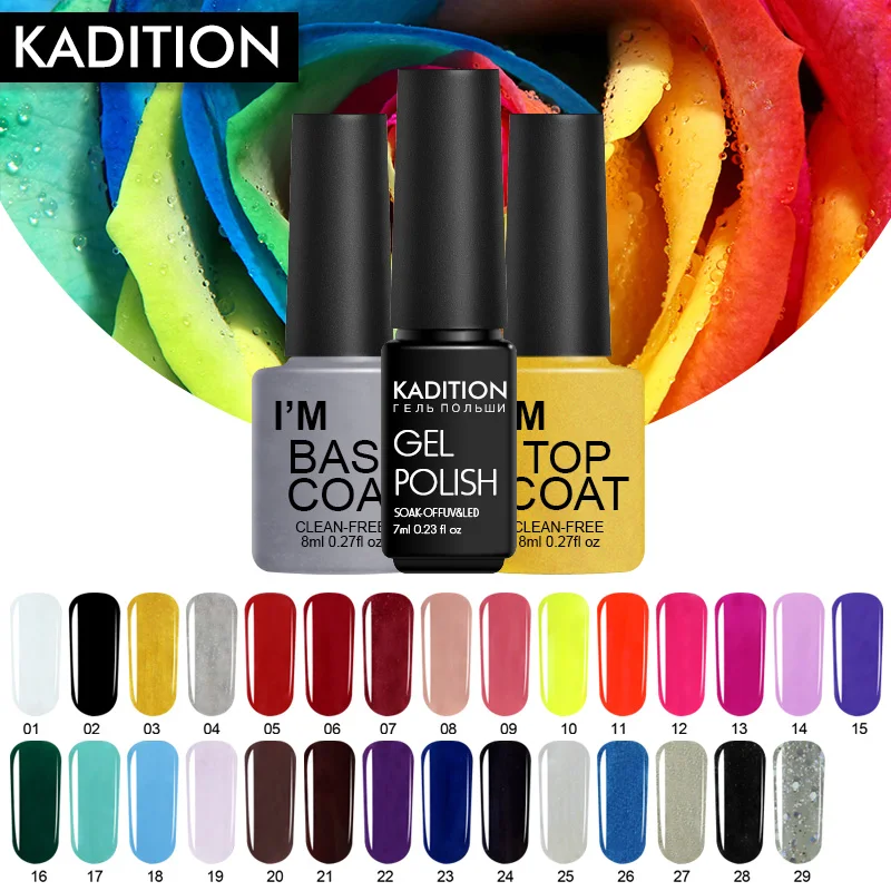 KADITION Pure Color New Nail Gel Polish 7ml DIY Nail Art Long Lasting Soak Off UV LED Manicure Lucky Nail Gels Lacquer Varnish
KADITION Pure Color New Nail Gel Polish 7ml DIY Nail Art Long Lasting Soak Off UV LED Manicure Lucky Nail Gels Lacquer Varnish