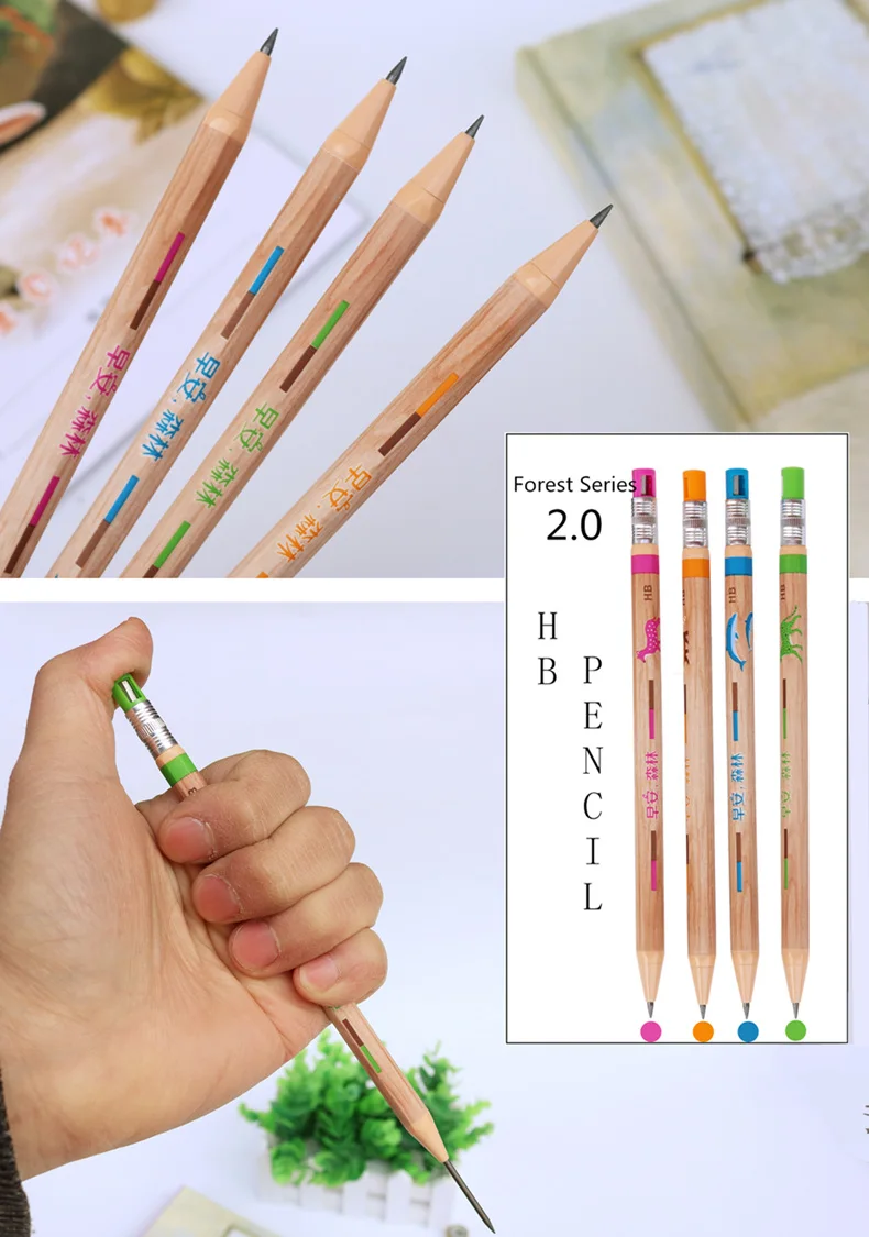 Mechanical Pencil 2.0mm Lead Refill Automatic Random Writing Sharpener Forest n 