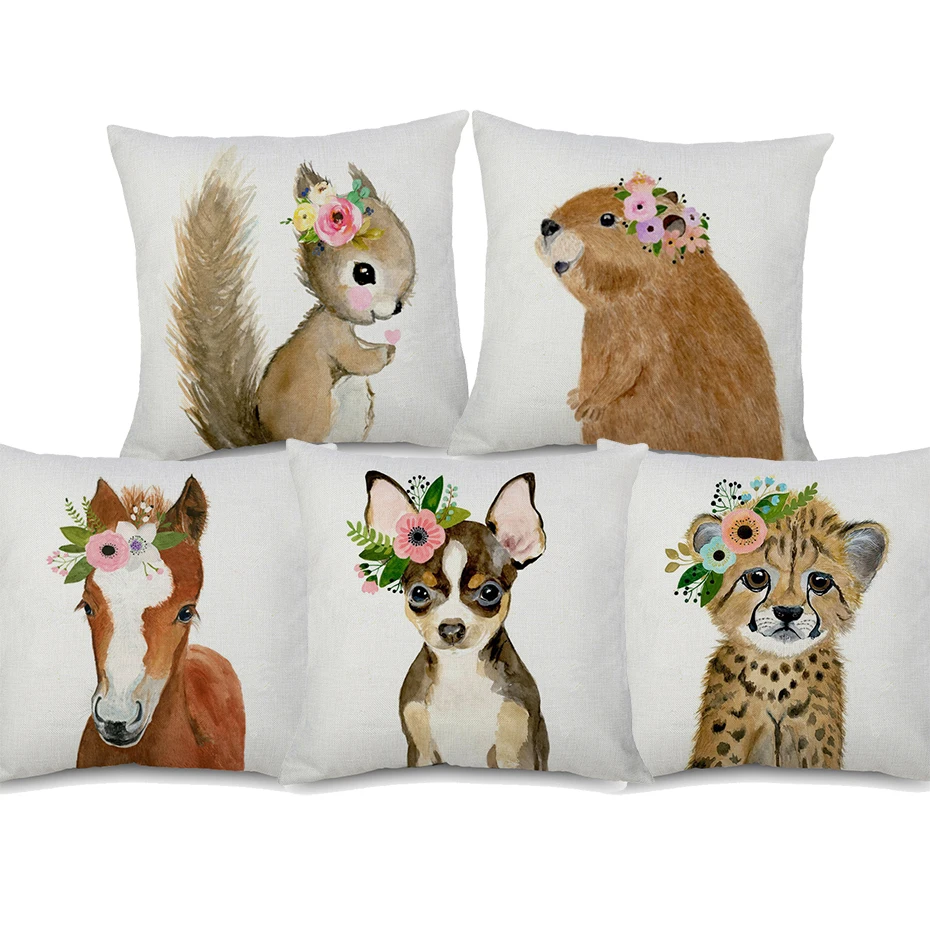 Hedgehog With Garland Baby Fox Deer Dog Squirrel Animal Cushion Covers Pillow Covers Bedroom Sofa Decoration 45X45cm 95g
Hedgehog With Garland Baby Fox Deer Dog Squirrel Animal Cushion Covers Pillow Covers Bedroom Sofa Decoration 45X45cm 95g