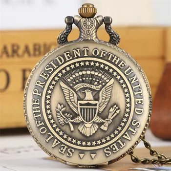 U.S. President Seal Quartz Pocket Watch White House Building Donald Trump Pendant Clock Cool Souvenir Gift relogio de bolso
U.S. President Seal Quartz Pocket Watch White House Building Donald Trump Pendant Clock Cool Souvenir Gift relogio de bolso