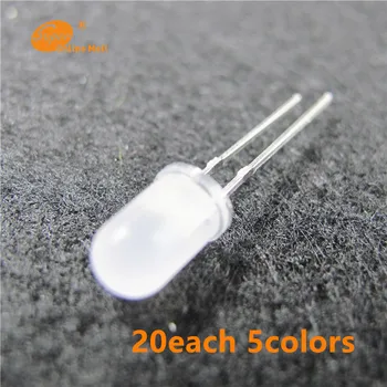 100pcs 5mm Diffused LED 20 x 5 Color Red Blue Green Yellow White Light Bulb led lamp 5MM Emitting Diodes DIY KIT
100pcs 5mm Diffused LED 20 x 5 Color Red Blue Green Yellow White Light Bulb led lamp 5MM Emitting Diodes DIY KIT