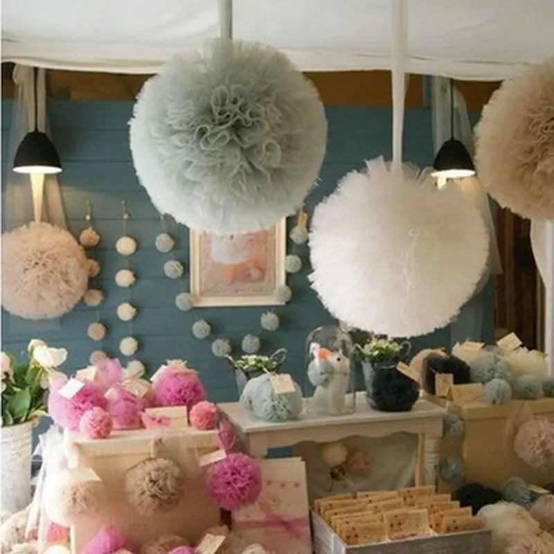 8 inch 20cm Wedding decoration gauze ball European bouquet photo background marriage room birthday new year party decoration (5)