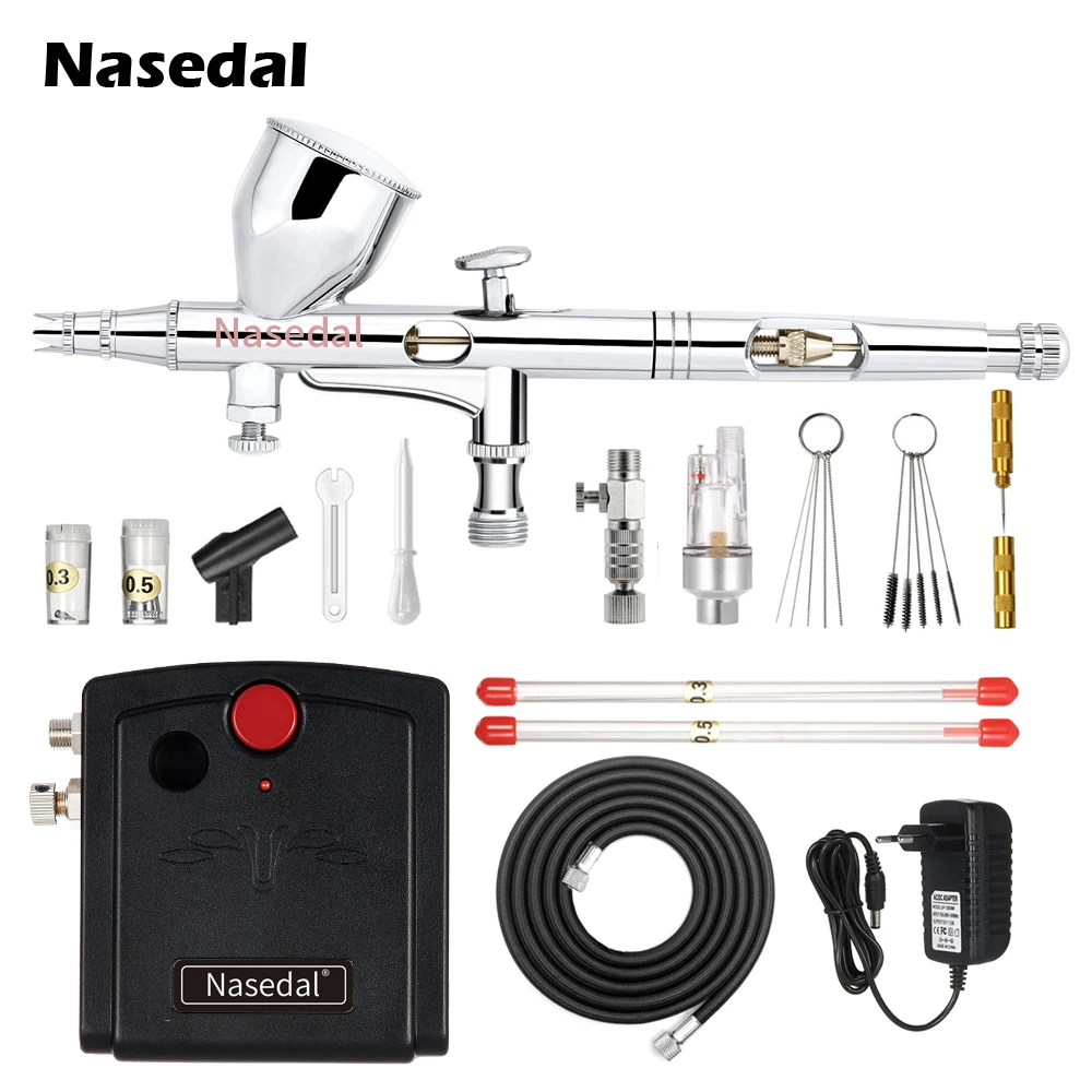 NT-18 Mini Airbrush Compressor Kit 9cc Dual-Action Airbrush Spary Gun 100-250V Nail Art for Cake Car Painting Makeup Model
NT-18 Mini Airbrush Compressor Kit 9cc Dual-Action Airbrush Spary Gun 100-250V Nail Art for Cake Car Painting Makeup Model