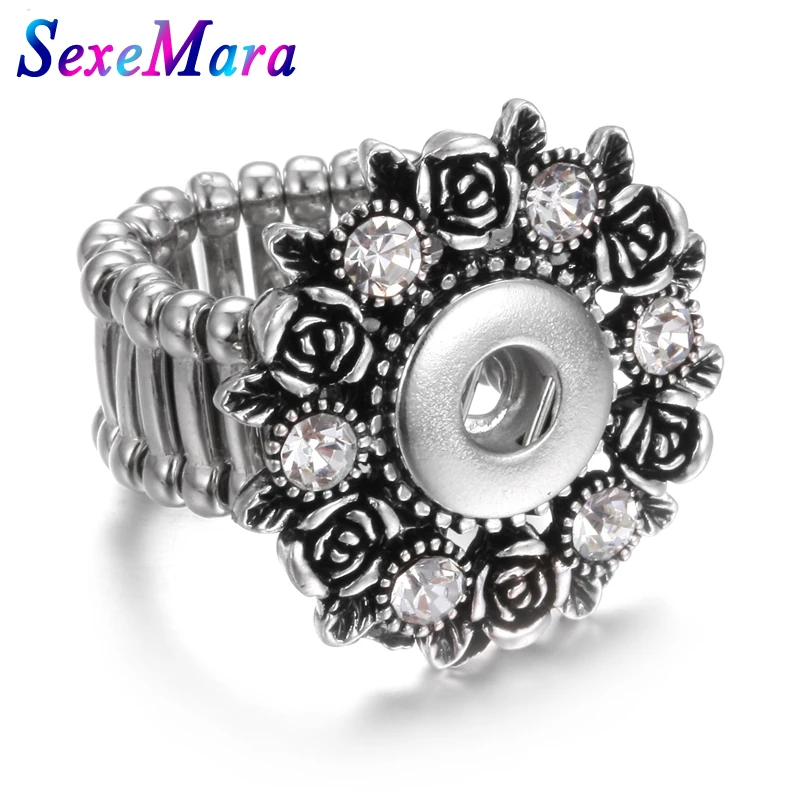 Snap Button Ring Jewelry Silver Color Rose model 12mm Ring Best Gift for Women Girl
Snap Button Ring Jewelry Silver Color Rose model 12mm Ring Best Gift for Women Girl