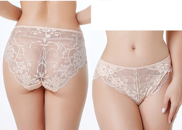 Jerrinut Full Lace Panty For Women Plus Size XL XXL XXXL XXXXL Briefs Underwear Lingerie Intiamtes Transparent Mid Waist Panties9
