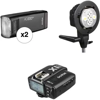 Godox AD200Pro TTL Pocket 2- Flash Kit with Olympus/Panasonic Trigger