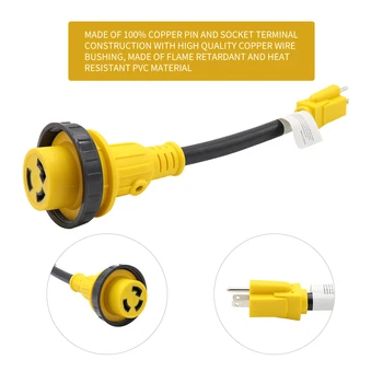125V 15A To 30A Power Adapter Cable Power Conversion Cable Wine With Locking Indicator For American RV
125V 15A To 30A Power Adapter Cable Power Conversion Cable Wine With Locking Indicator For American RV