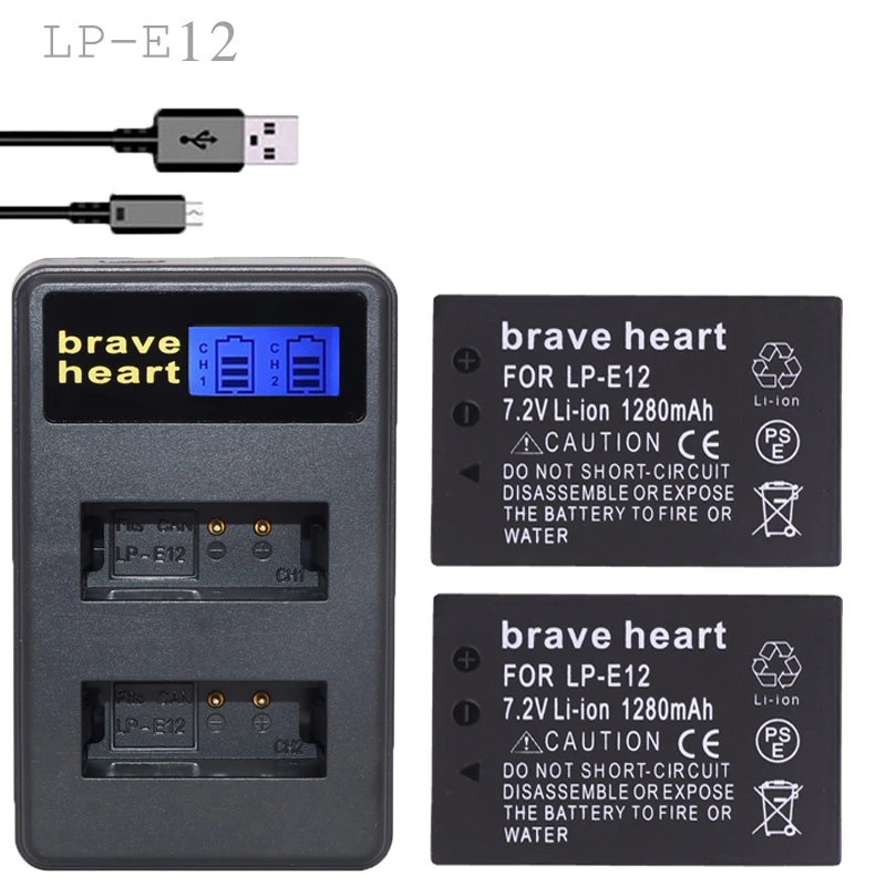 2x7.2V 1280mAh LP-E12 LPE12 LP E12 Rechargeble batteries for Canon LP-E12 LP E12 battery EOS M M2 100D EOSM EOSM2 EOS100D camera
2x7.2V 1280mAh LP-E12 LPE12 LP E12 Rechargeble batteries for Canon LP-E12 LP E12 battery EOS M M2 100D EOSM EOSM2 EOS100D camera