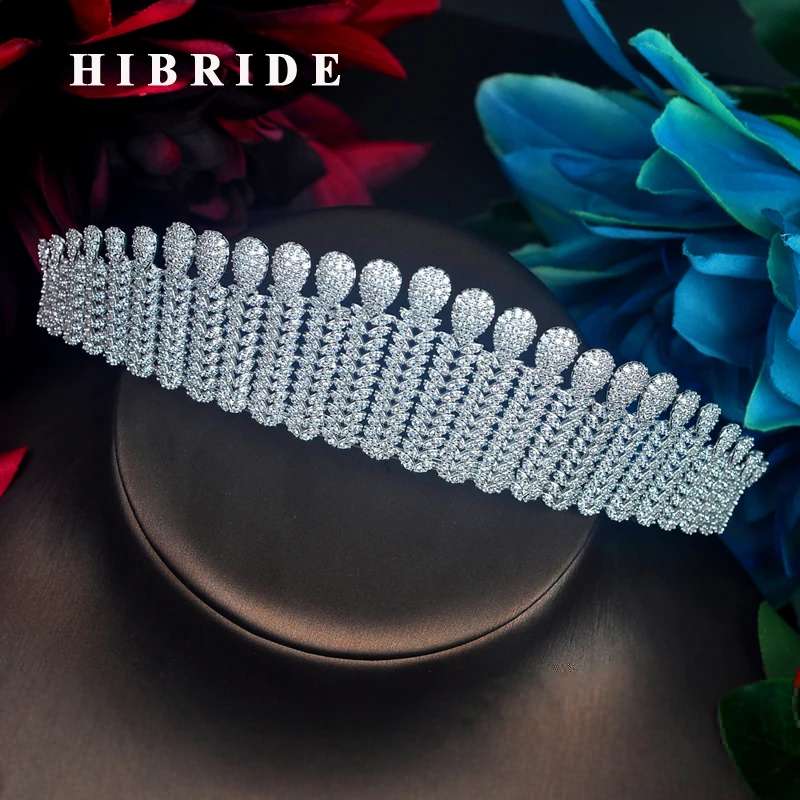 HIBRIDE Big Luxury Design White Gold Color Full CZ Women Bridal Tiaras Crown Hair Accessories Jewelry Wedding Jewelry C-107
HIBRIDE Big Luxury Design White Gold Color Full CZ Women Bridal Tiaras Crown Hair Accessories Jewelry Wedding Jewelry C-107