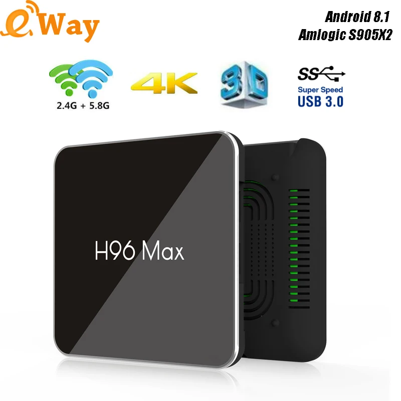 2019 H96 Max X2 Smart TV BOX Android 8.1 Amlogic S905X2 Quad Core 4GB 32GB 64GB 2.4G&5.8GHz Wifi 4K VP9 Set top box PK X96 MAX
2019 H96 Max X2 Smart TV BOX Android 8.1 Amlogic S905X2 Quad Core 4GB 32GB 64GB 2.4G&5.8GHz Wifi 4K VP9 Set top box PK X96 MAX