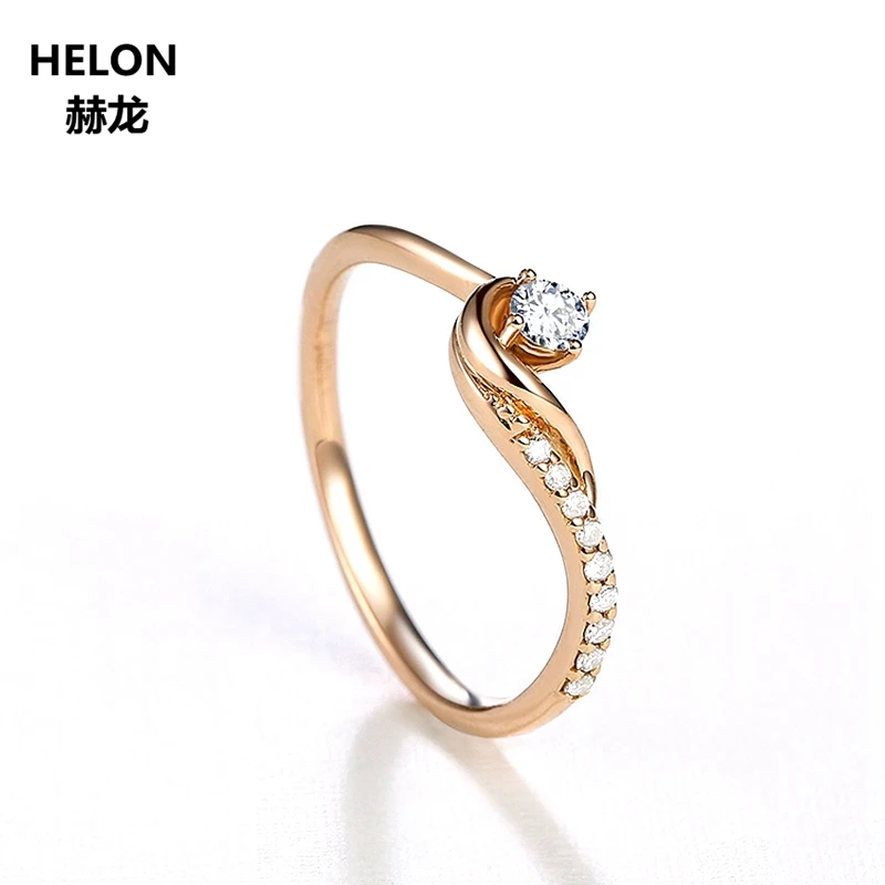 HELON Cubic Zirconia CZ Solid 14K Rose Gold Pave Prongs Setting Wedding Ring Engagement Rings for Women
HELON Cubic Zirconia CZ Solid 14K Rose Gold Pave Prongs Setting Wedding Ring Engagement Rings for Women