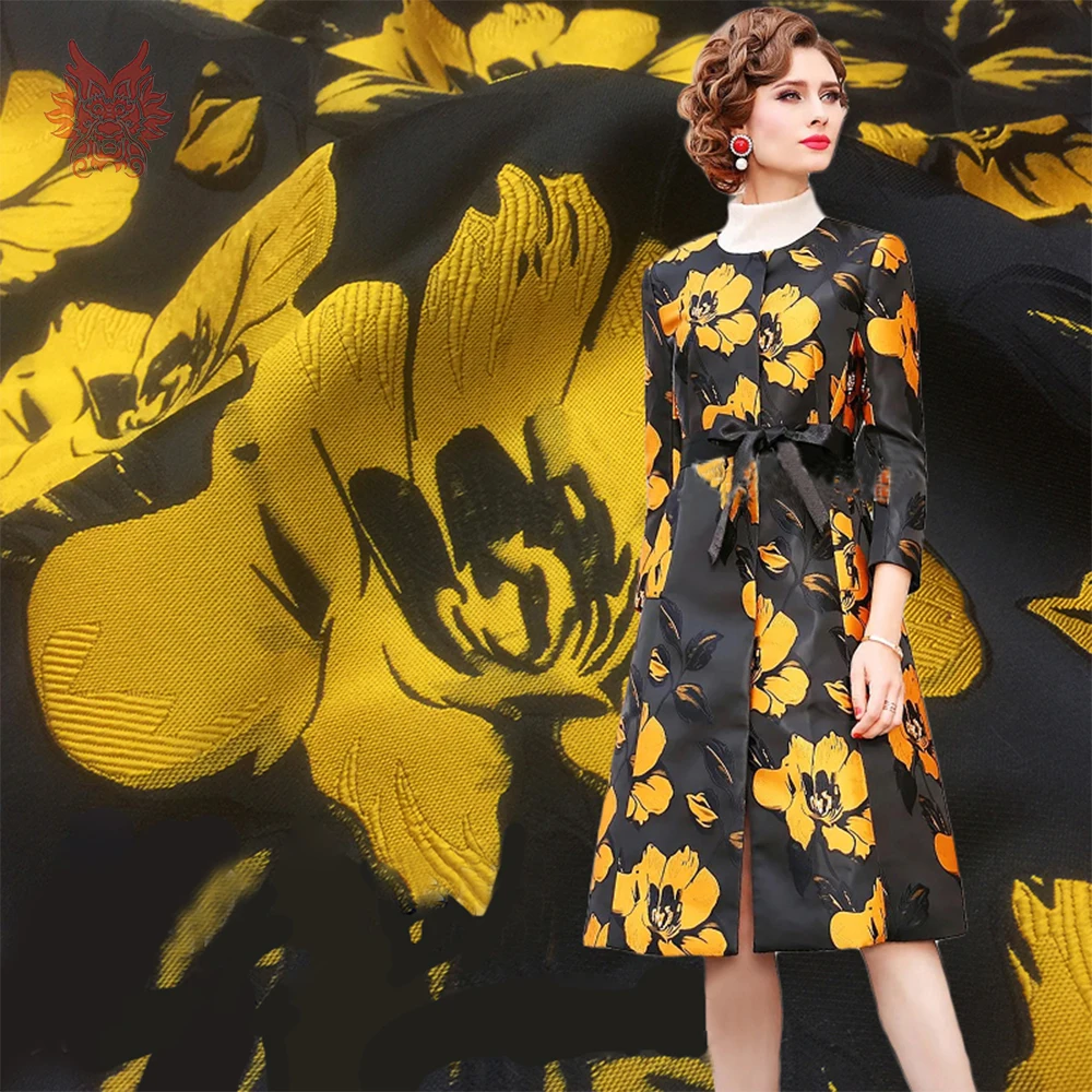 European yellow floral printed 3D embossed jacquard brocade fabric for dress tessuto broccato in rilievo SP5762
European yellow floral printed 3D embossed jacquard brocade fabric for dress tessuto broccato in rilievo SP5762