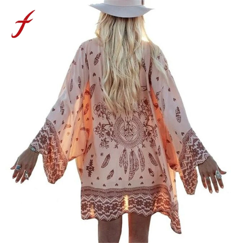 Feitong Women Blusa Boho Printed Chiffon Shirts Loose Shawl Kimono Cardigan Tops Cover up Blouse Women Top 3/4 Sleeve summer
Feitong Women Blusa Boho Printed Chiffon Shirts Loose Shawl Kimono Cardigan Tops Cover up Blouse Women Top 3/4 Sleeve summer
