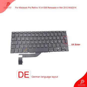Original new Laptop Built-in keyboard for the 15" MacBook Pro Retina A1398 released in 2013-2015 DE German Version replacement
Original new Laptop Built-in keyboard for the 15" MacBook Pro Retina A1398 released in 2013-2015 DE German Version replacement