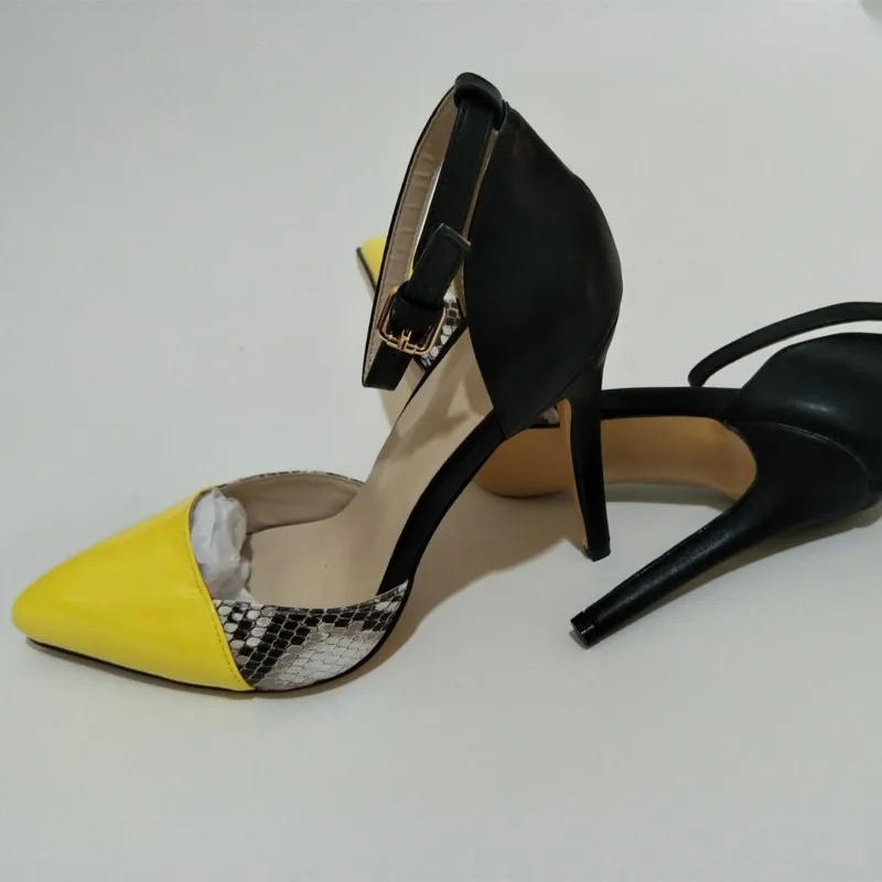 Women’s Shoes Color Combination of Leather, 11 Cm