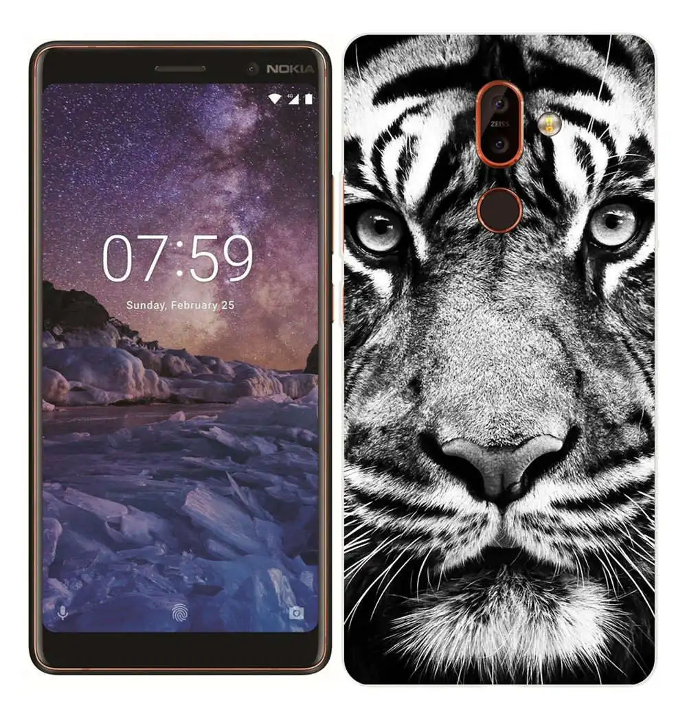 Soft TPU Case for Nokia 7 Plus Smart Back Cover for Nokia 3 5 6 7 8 Painted ShockProof Fundas for Nokia 2.1 3.1 5.1 6.1 Silicone (2)