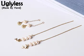 Uglyless Real S925 Sterling Silver Handmade Shells Dolphins Earrings for Women Natural Pearls Beading Ear Lines Dual-use Brincos
Uglyless Real S925 Sterling Silver Handmade Shells Dolphins Earrings for Women Natural Pearls Beading Ear Lines Dual-use Brincos
