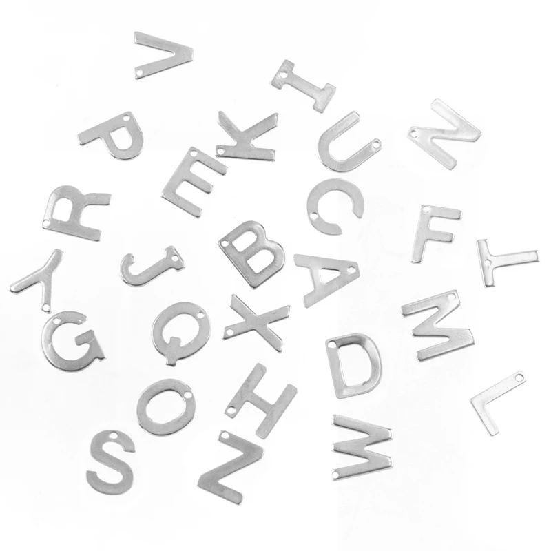 RIsul 26 English letters Alphabet Stainless steel charms stamping little letters A-Z pendant (100pcs one letter)
RIsul 26 English letters Alphabet Stainless steel charms stamping little letters A-Z pendant (100pcs one letter)