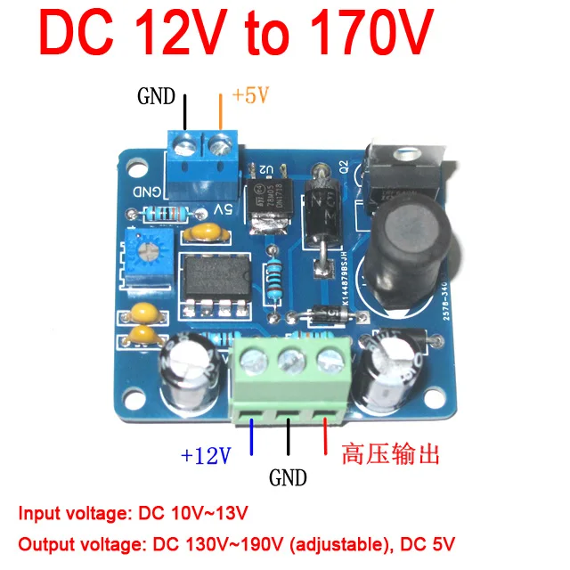 DC 12V to 170V DC boost High Voltage NIXIE Power Supply Module PSU NIXIE TUBE ERA Glow clock tube
DC 12V to 170V DC boost High Voltage NIXIE Power Supply Module PSU NIXIE TUBE ERA Glow clock tube