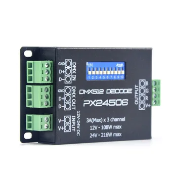 Mokungit PX24506 12-24V 3AX3CH DMX512 Decoder Driver RGB Amplifier Controller For 5050 3528 RGB LED Strip Light
Mokungit PX24506 12-24V 3AX3CH DMX512 Decoder Driver RGB Amplifier Controller For 5050 3528 RGB LED Strip Light