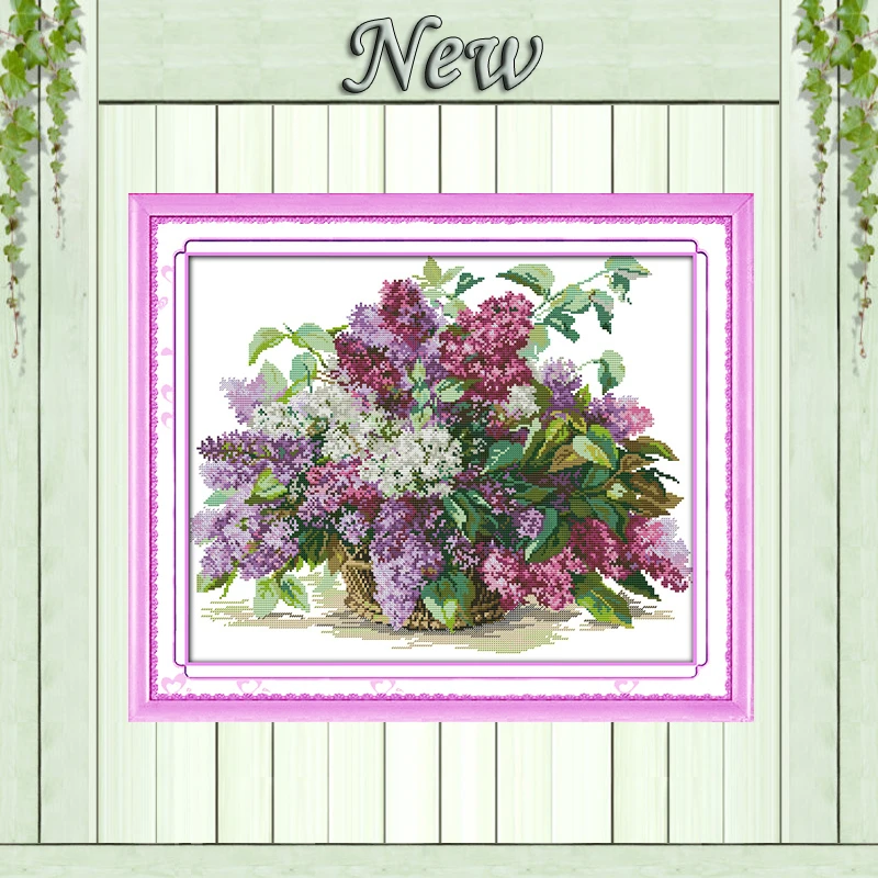 Beautiful flower Lilac,11CT Pattern on the canvas DMC 14CT Cross Stitch kits,needlework embroidery for Set,DIY Crafts Home Decor
Beautiful flower Lilac,11CT Pattern on the canvas DMC 14CT Cross Stitch kits,needlework embroidery for Set,DIY Crafts Home Decor