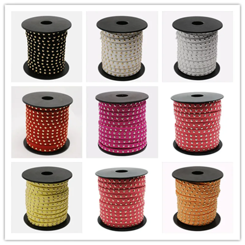 1Roll 5x2mm Aluminum Studded Korea Faux Suede Cords for jewelry making DIY Bracelet, Faux Suede Lace Cord 10 Colors Choice F60
1Roll 5x2mm Aluminum Studded Korea Faux Suede Cords for jewelry making DIY Bracelet, Faux Suede Lace Cord 10 Colors Choice F60