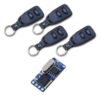 New Sale DC3.5V-12V Wireless Remote Control Switch System 1pcs Mini Receiver with 4pcs Transmitter ON/OFF 315/433MHZ
New Sale DC3.5V-12V Wireless Remote Control Switch System 1pcs Mini Receiver with 4pcs Transmitter ON/OFF 315/433MHZ