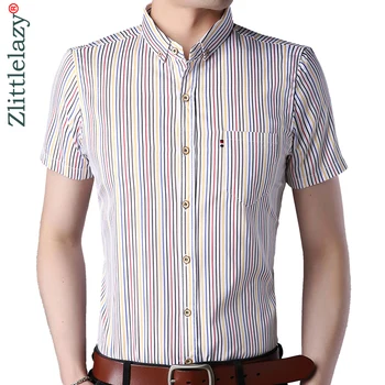 2019 brand casual pocket summer striped short sleeve slim fit men shirt streetwear social dress shirts mens fashions jersey 3532
2019 brand casual pocket summer striped short sleeve slim fit men shirt streetwear social dress shirts mens fashions jersey 3532