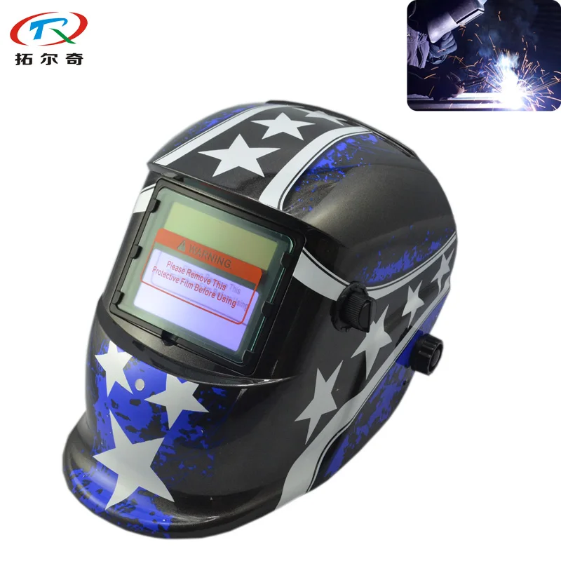 Tig Welding Blue Star Sticker Helmet Auto Darkening Full Face Shield Mig Welding Equipment Electric Mask TRQ-HD31-2200DE
Tig Welding Blue Star Sticker Helmet Auto Darkening Full Face Shield Mig Welding Equipment Electric Mask TRQ-HD31-2200DE
