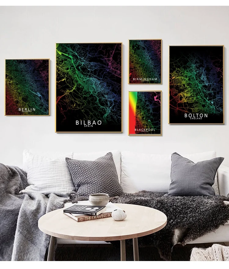 Berlin Bilbao Birmingham Blackpool Bolton Bordeaux Boston Rainbow City Map Art Canvas Poster Prints Home Wall Decor Painting
Berlin Bilbao Birmingham Blackpool Bolton Bordeaux Boston Rainbow City Map Art Canvas Poster Prints Home Wall Decor Painting